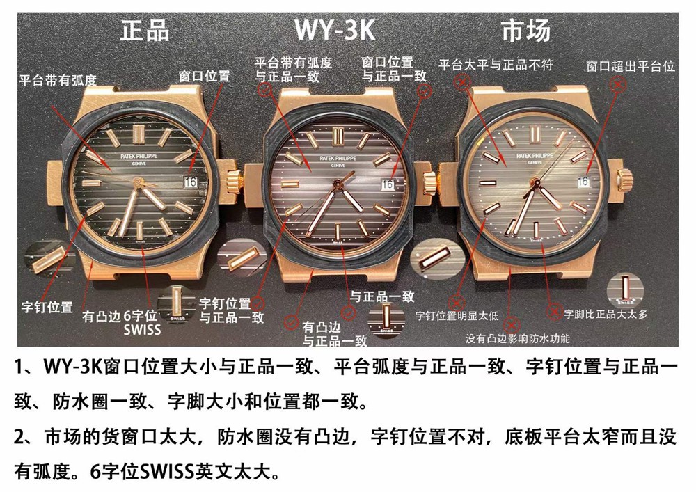 3k鹦鹉螺乱真顶级复刻表跟正品的区别