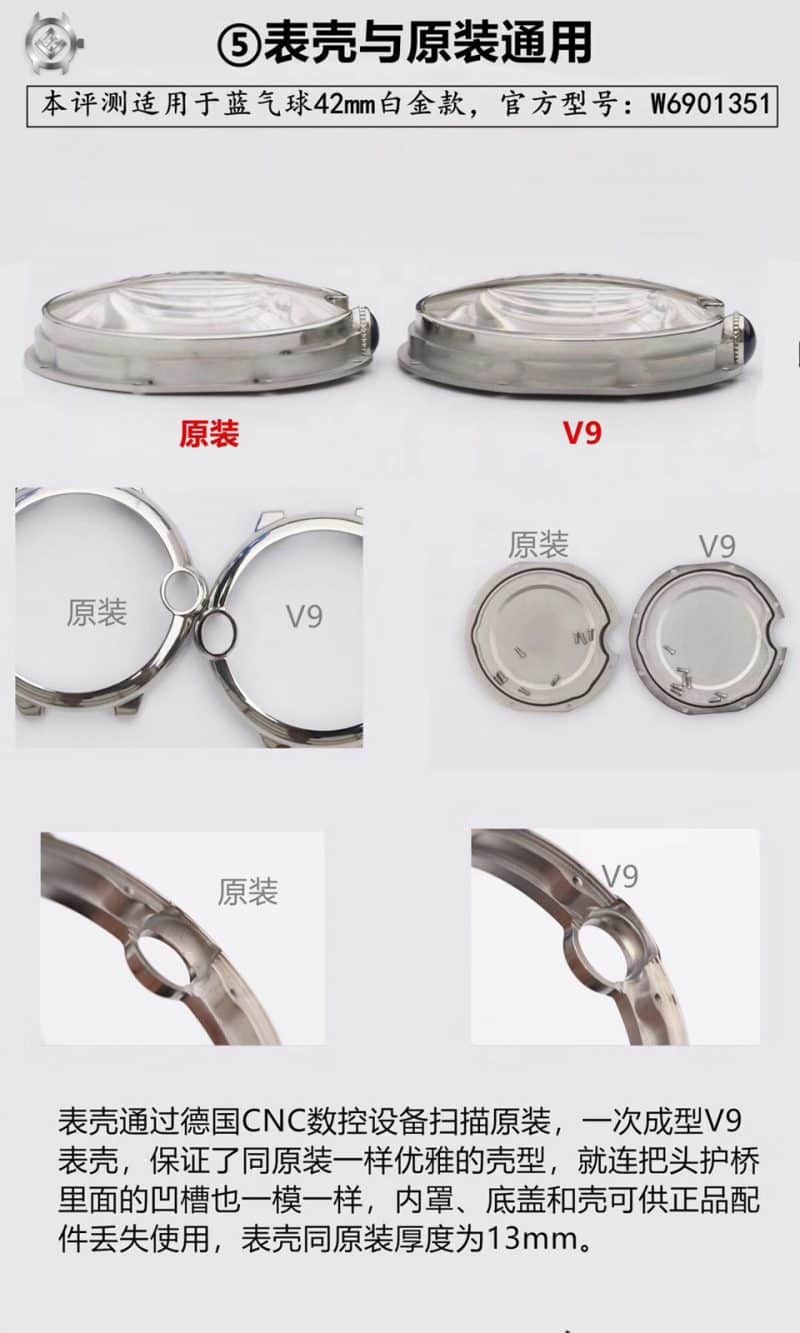 V9卡地亚蓝气球大号W69016Z4复刻表真假对比评测细节图
