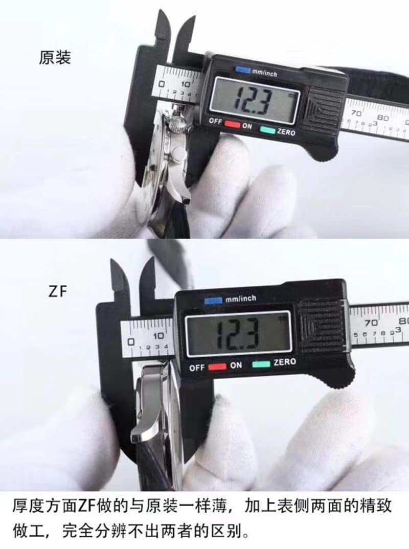 ZF厂万国葡计IW371446蓝针复刻表真假对比评测厚度图
