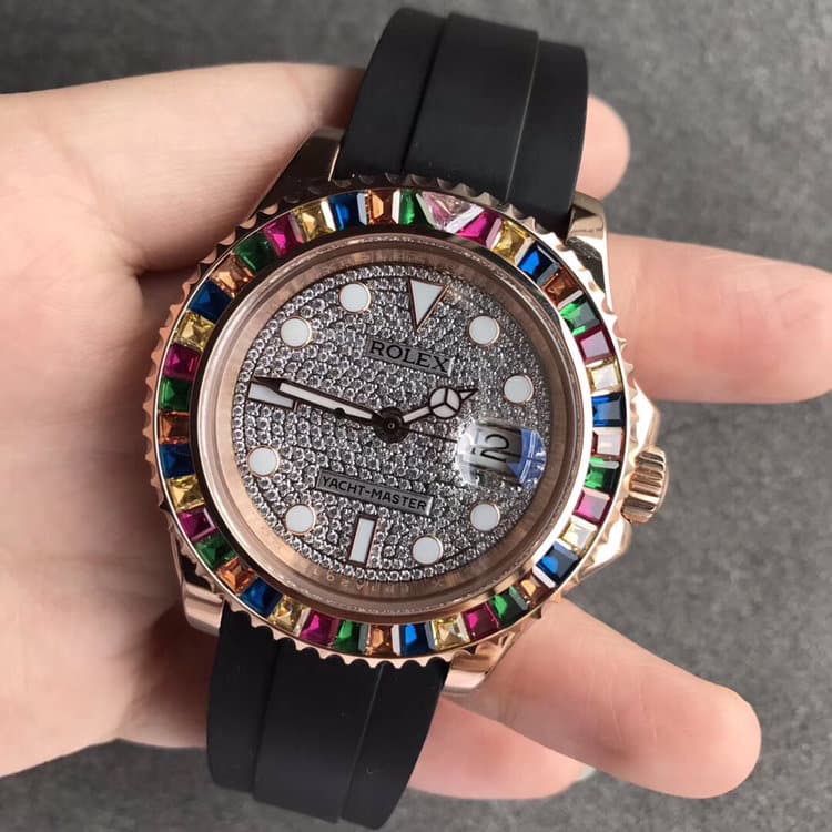 劳力士金游艇Rolex m116655-0005满天星正面图