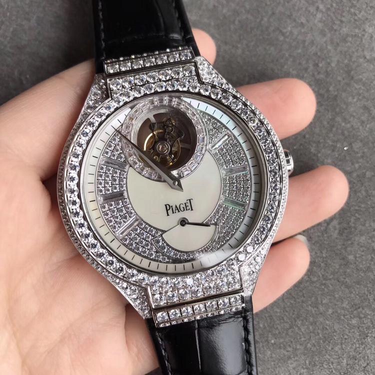 R8厂伯爵P0L0 G0A38148真陀飞轮满天星皮带男款手表正面图