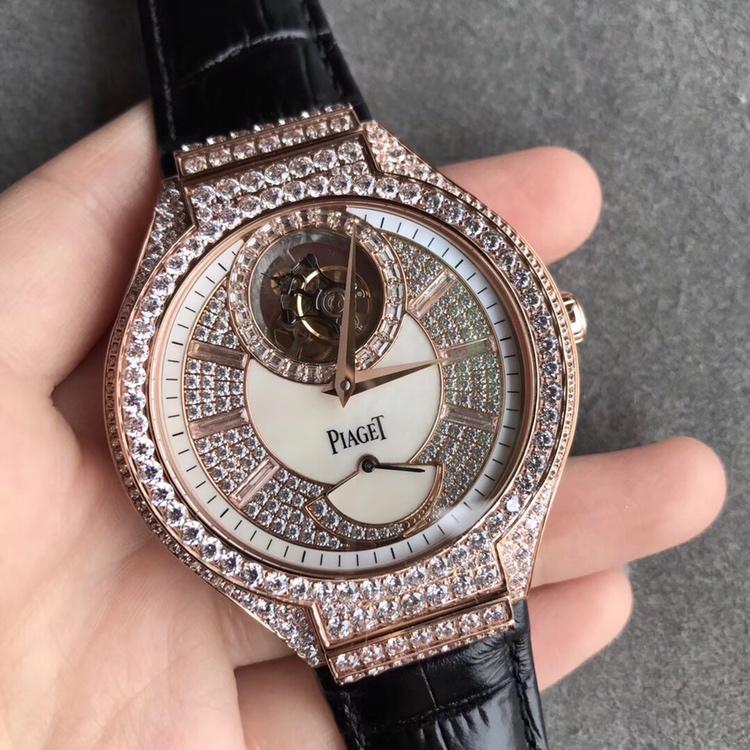 R8厂伯爵P0L0 G0A38148真陀飞轮玫瑰金满天星正面图