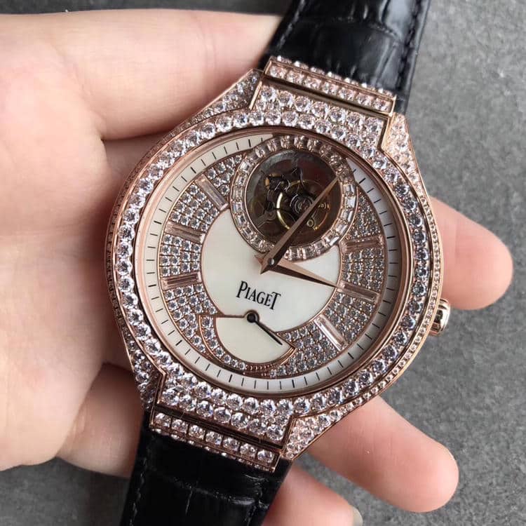 R8厂伯爵P0L0 G0A38148真陀飞轮玫瑰金满天星正面图