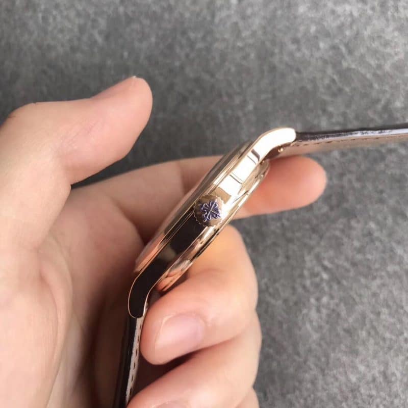 ZF厂百达翡丽古典表系列5296G-010玫瑰金白盘复刻手表侧面图