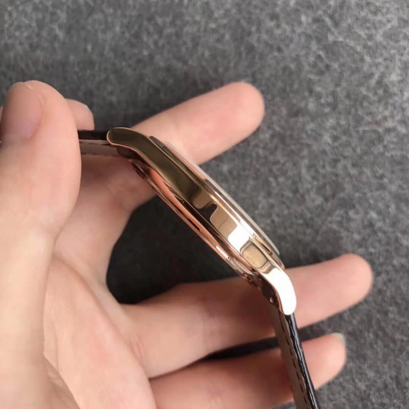 ZF厂百达翡丽古典表系列5296G-010玫瑰金白盘复刻手表侧面图