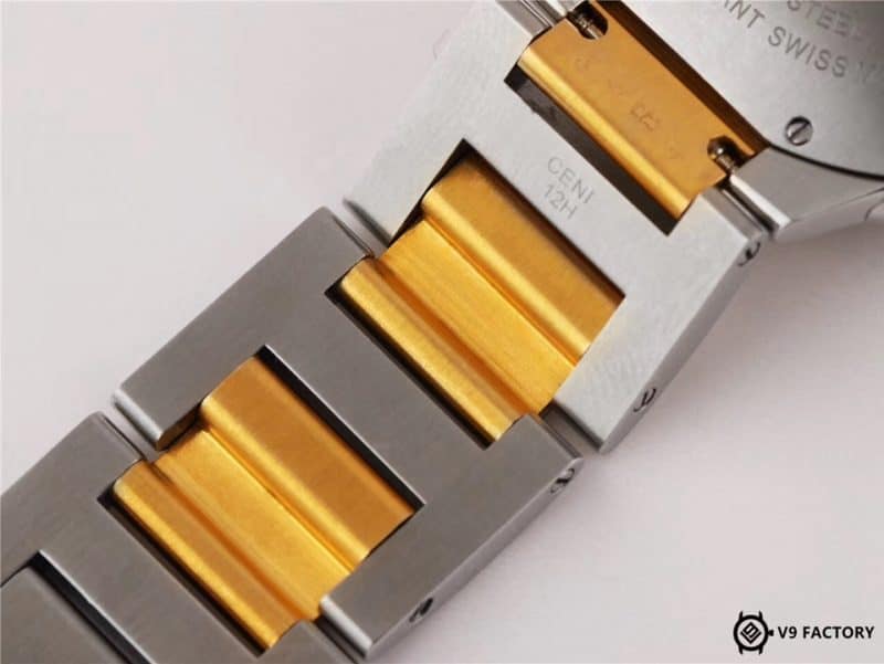 V9卡地亚蓝气球W69009Z3复刻表间金款评测（金色刮花不露白）表链图