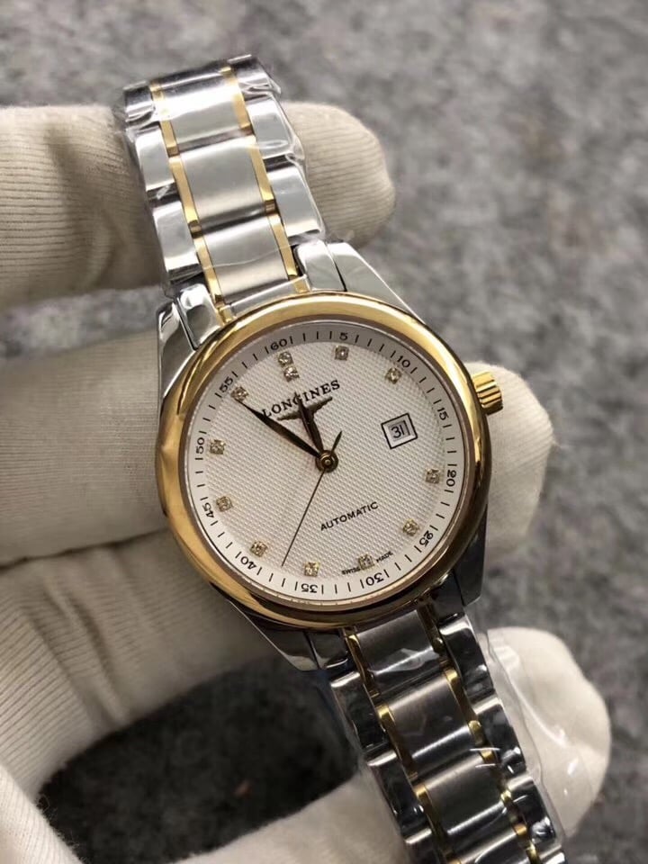 浪琴名匠瑞士ETA2671机芯间金钻刻度复刻女表正面图