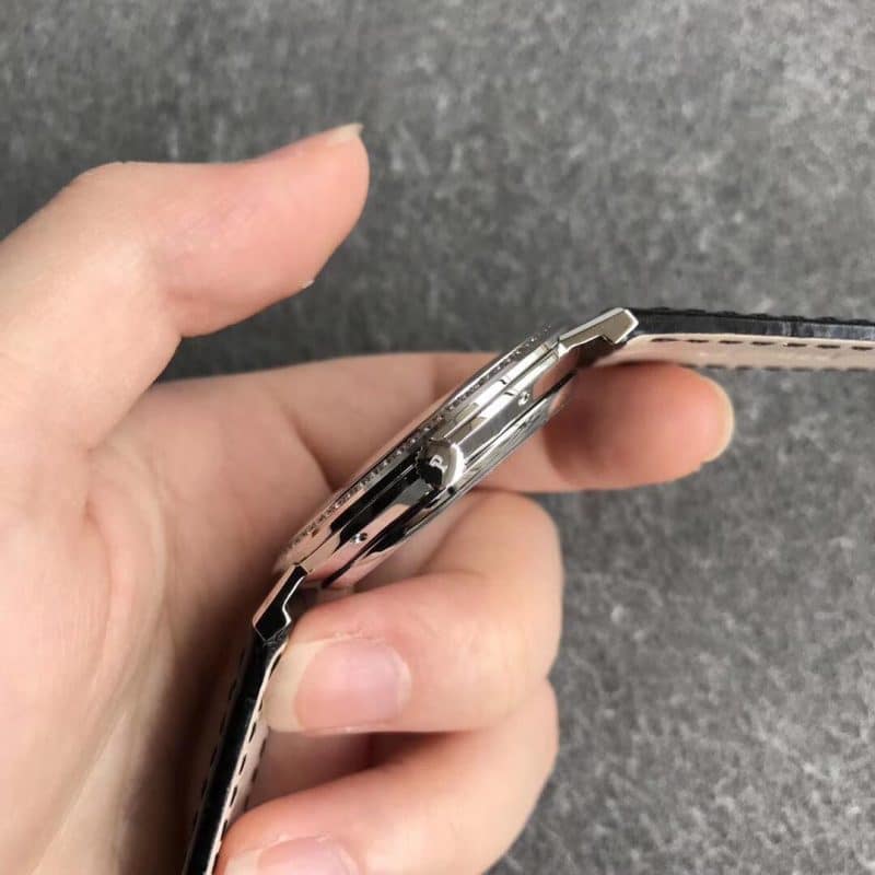 MKS厂伯爵Altiplano系列经典超薄机械男士简洁手表（黑盘）侧面图