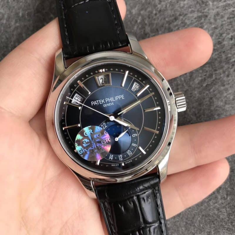 GR厂百达翡丽复杂功能时计复刻表5205G-013 直径40（蓝盘）正面图