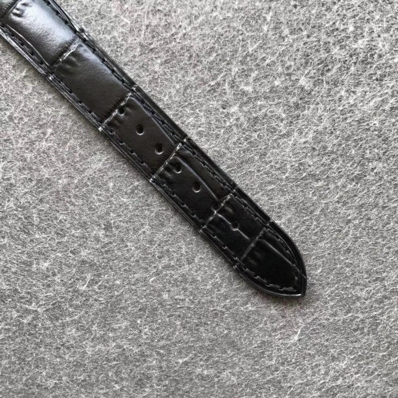 XF卡地亚山度士男女复刻表超薄鳄鱼皮玫瑰金表带图
