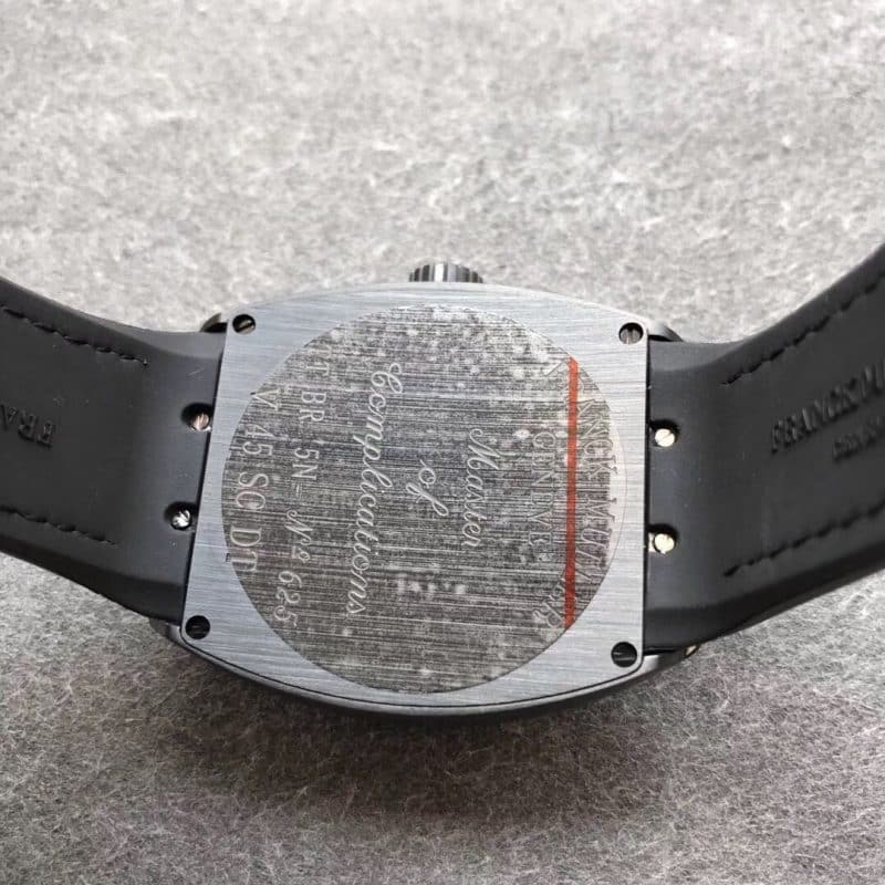 TF厂法兰克穆勒Vanguard V45系列黑色男款自动机械皮带手表后盖图