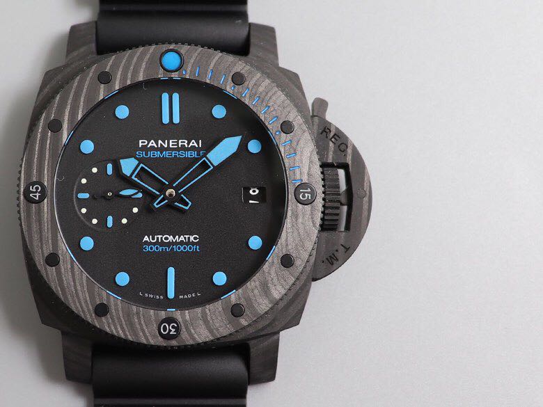 vs厂沛纳海Pam960顶级复刻表42mm表盘碳纤维细节图