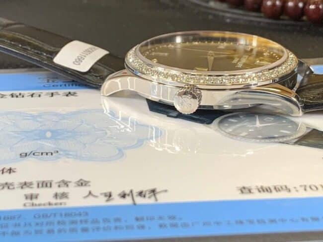 百达翡丽古典表南非真钻全自动机械男士复刻表侧面图