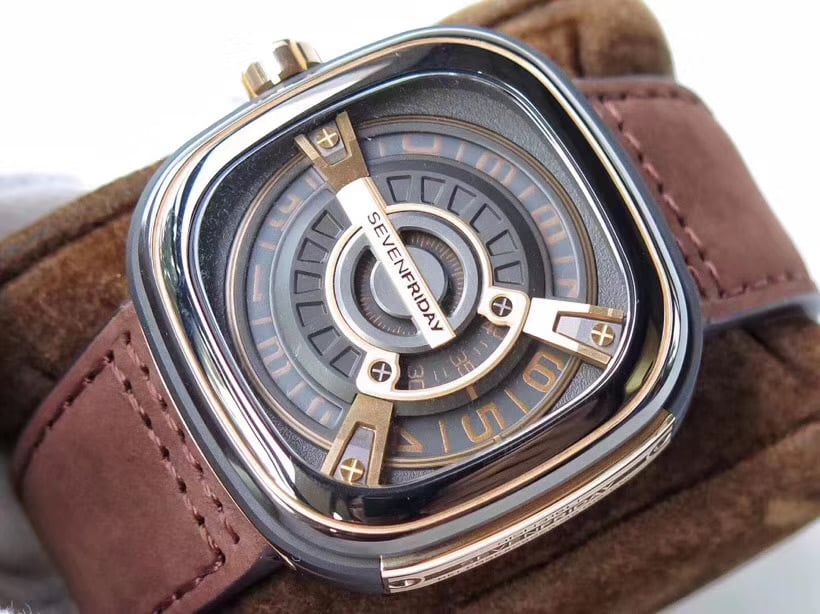 Sevenfriday-M2/02撞击灵魂工业元素自动机械男表实拍正面图