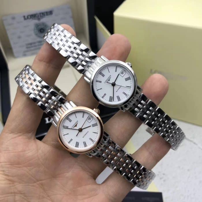 顶级复刻原单海淘正品浪琴博雅系列女款25.5mm机械表原装瑞士机芯正面图