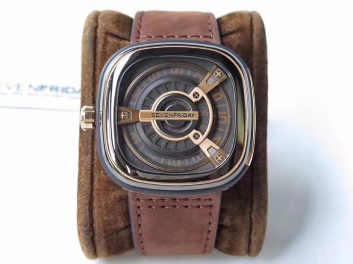 Sevenfriday-M系列M2/02撞击灵魂工业元素自动机械男表 真假对比正面图