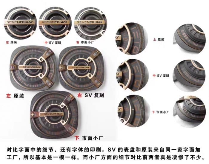 Sevenfriday-M系列M2/02撞击灵魂工业元素自动机械男表 真假对比字面细节图
