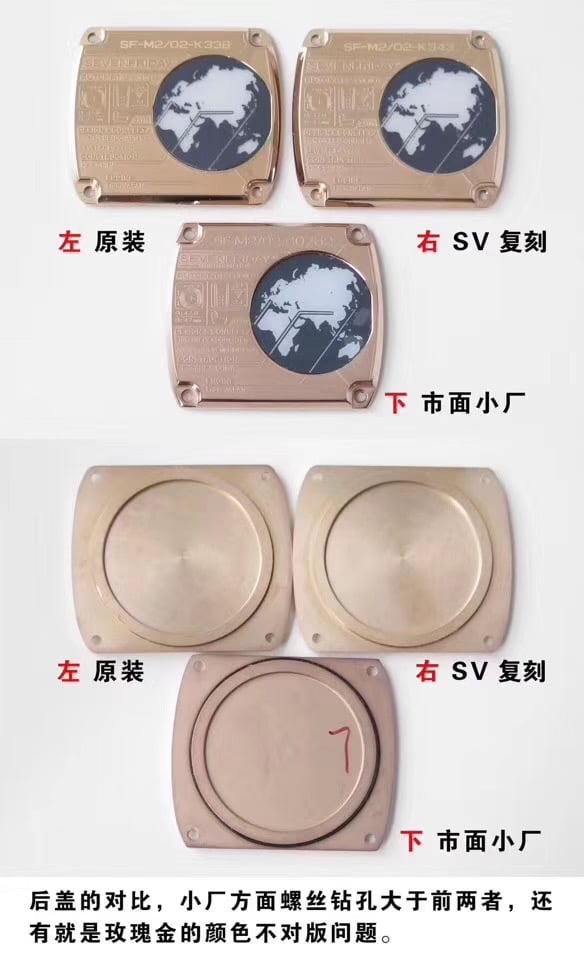 Sevenfriday-M系列M2/02撞击灵魂工业元素自动机械男表 真假对比后盖图