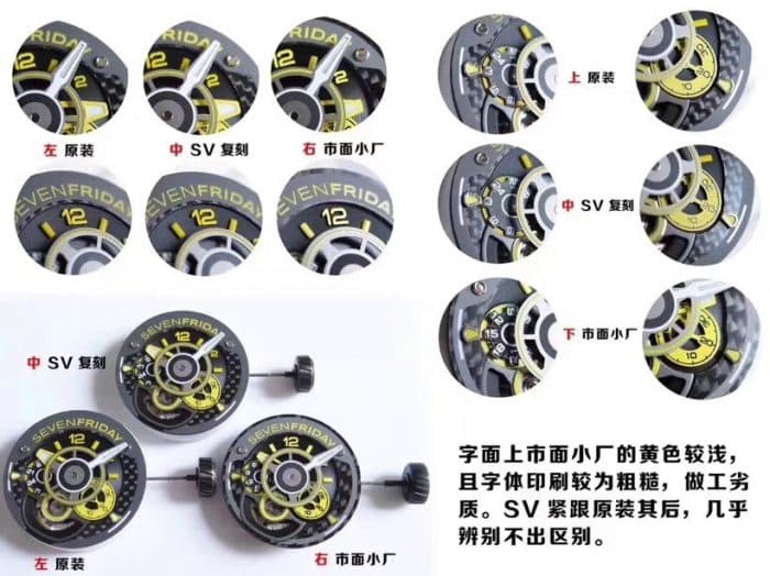 Sevenfriday-P系列 P3B/06 自动机械男表 真假对比细节图