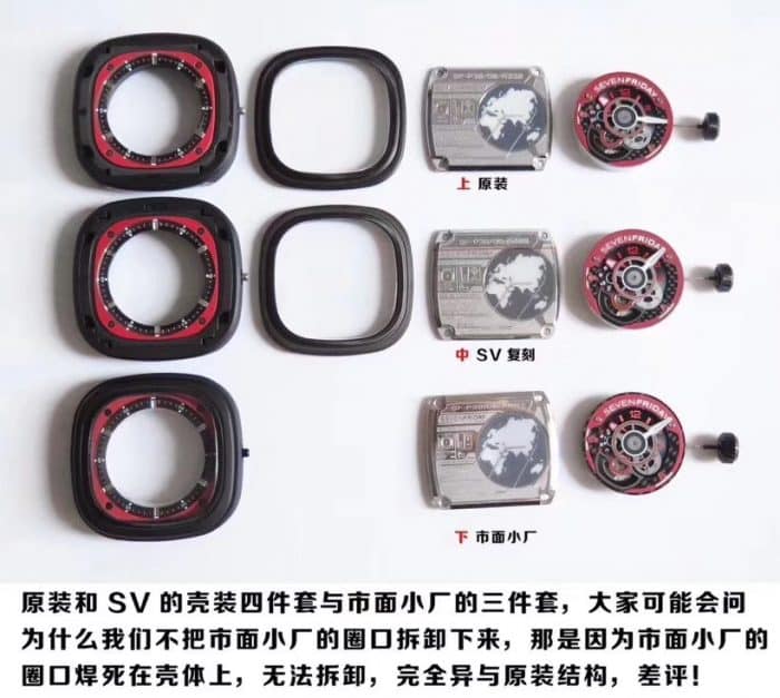 Sevenfriday-P系列 P3B/06 自动机械男表 真假对比细节图