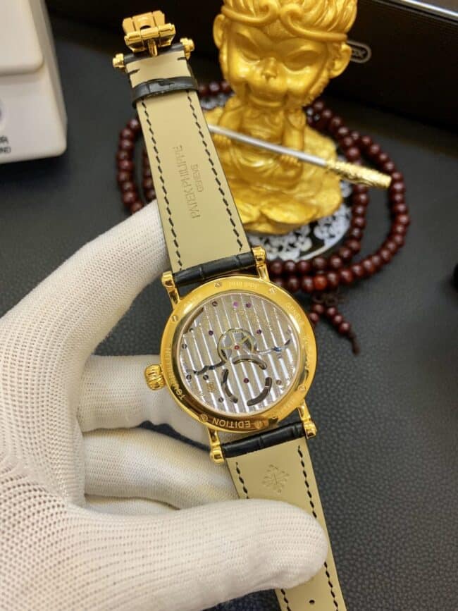 真金复刻百达翡丽金表陀飞轮复刻表支持国检证书 一卡一码机芯图