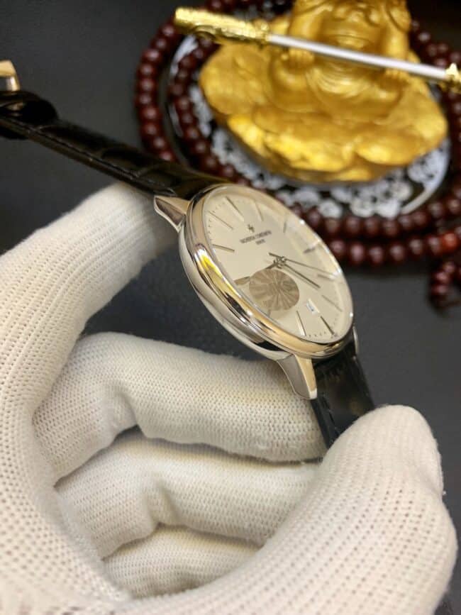 真金复刻江诗丹顿18k铂金传承系列85180/000G-9230腕表侧面图