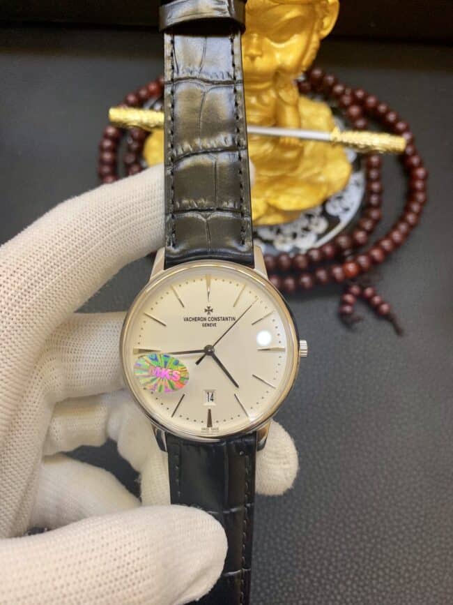 真金复刻江诗丹顿18k铂金传承系列85180/000G-9230腕表正面图