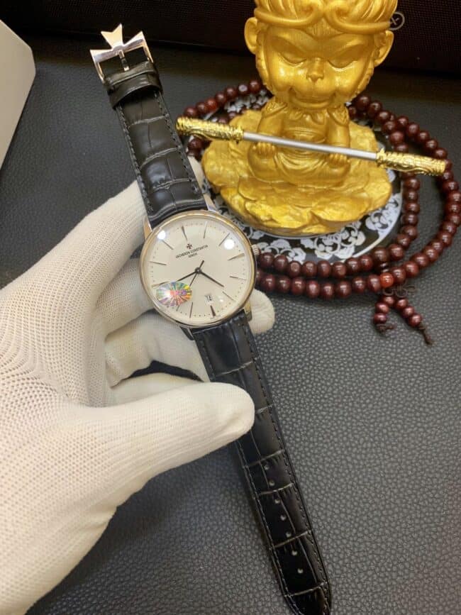 真金复刻江诗丹顿18k铂金传承系列85180/000G-9230腕表正面图