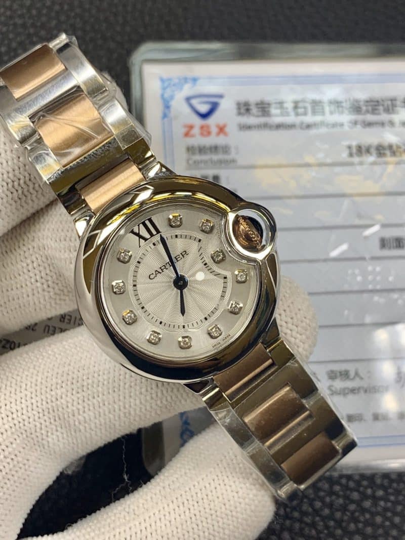卡地亚蓝气球女表28mm 镶南非真钻正面图