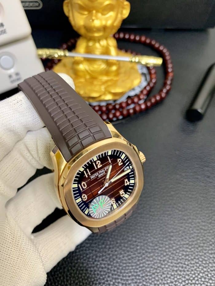 真金百达翡丽金表手雷复刻AQUANAUT系列5167R-001男表细节图
