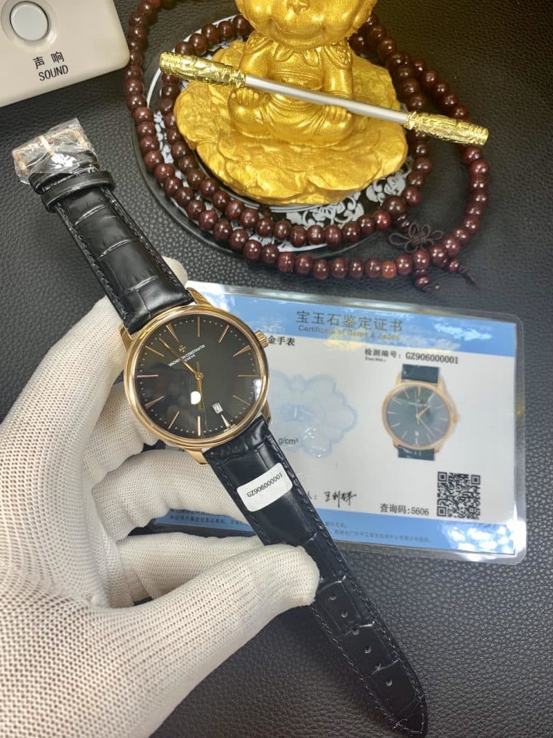真金复刻江诗丹顿18k金表伍陆之型系列4000E/000R-B438男表正面图