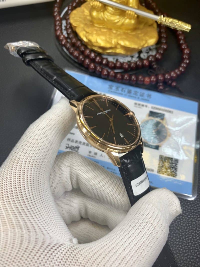 真金复刻江诗丹顿18k金表伍陆之型系列4000E/000R-B438男表侧面图