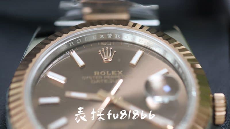 ar厂劳力士日志型41mm黄金玫瑰金对比评测细节图