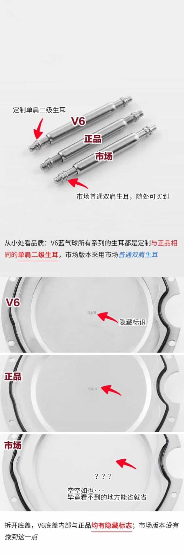 V6卡地亚蓝气球42大号男士复刻表评测——飞翔的蓝气球精品风格底盖细节图