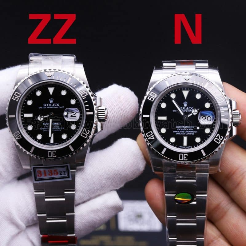 劳力士黑水鬼潜航者型复刻表zz厂喊话n厂v10s 对比评测正面图