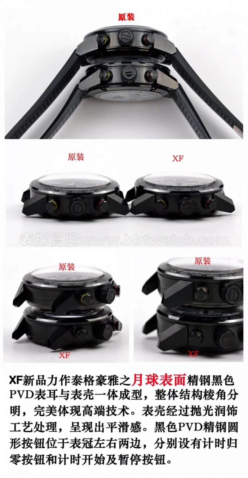 泰格豪雅卡莱拉之月球表面复刻表真假对比评测侧面图