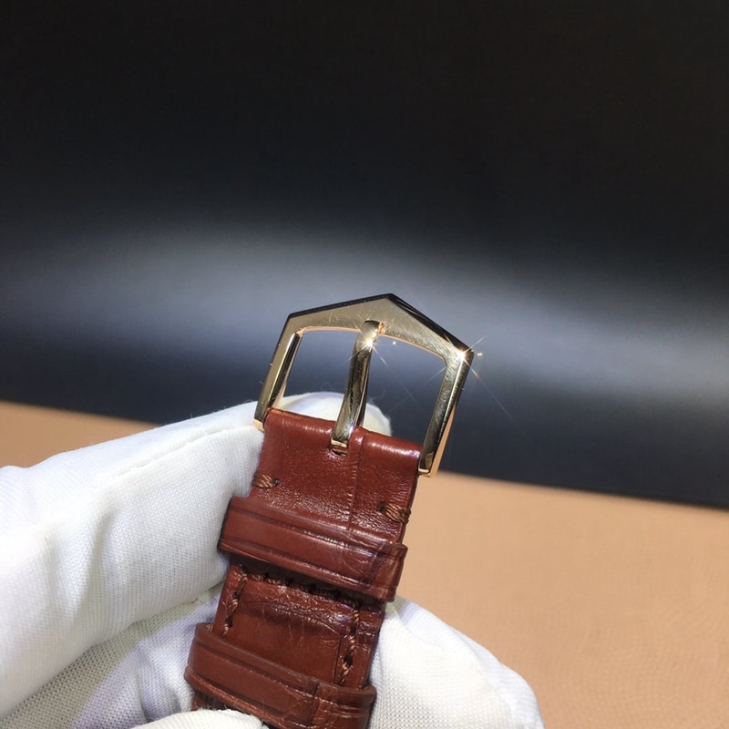 百达翡丽古典表系列 38mm 机械男表真金真钻表扣图