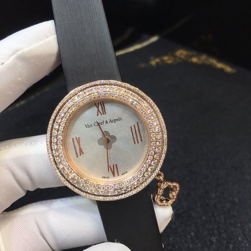 梵克雅宝女表 37mm 石英机芯 真金真钻正面图