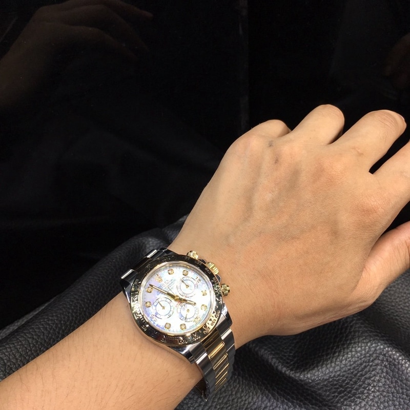 劳力士rolex迪通拿18K黄金机械男士腕表正面图