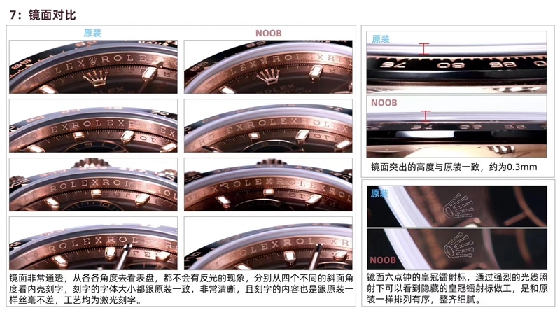 N厂复刻劳力士手表迪通拿v4版4130机芯对比原装 评测镜面细节图
