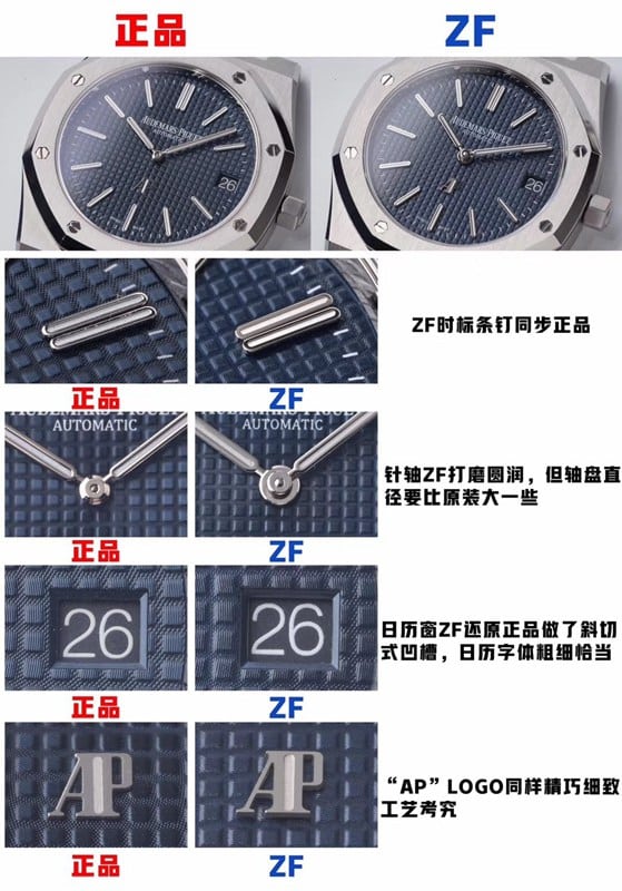 ZF复刻手表爱彼15202顶级工艺机械手表评测 阳刚硬朗气质日历细节图