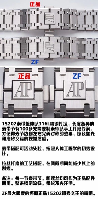 ZF复刻手表爱彼15202顶级工艺机械手表评测 阳刚硬朗气质表带图