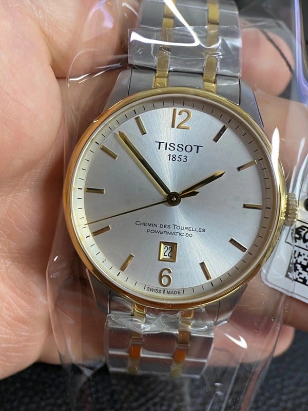 顶级复刻天梭杜鲁尔系列原单正品80小时储存动力t099间金男士机械手表正面图