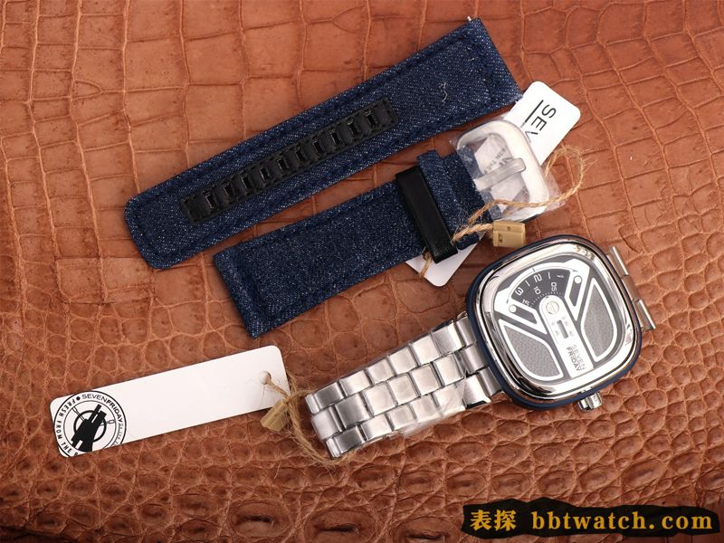 复刻手表SEVENFRIDAY/七个星期五手表瑞士自动机械男表钢带大表盘M1B/01M正面图