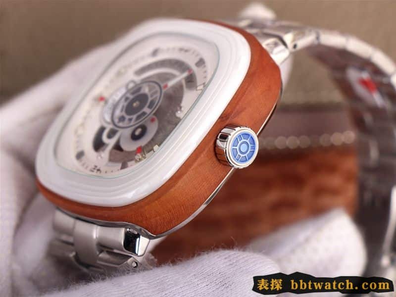 复刻七个星期五手表SEVENFRIDAY/自动机械男表瑞士钢带大表盘白色细节图