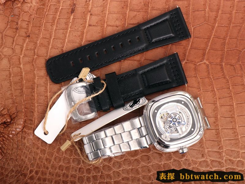 SEVENFRIDAY七个星期五复刻手表自动机械男表瑞士钢带大表盘S1/01M正面图