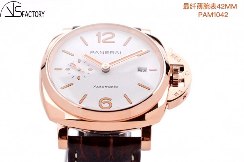 沛纳海高仿手表Luminor Due小红金42MM腕表细节图