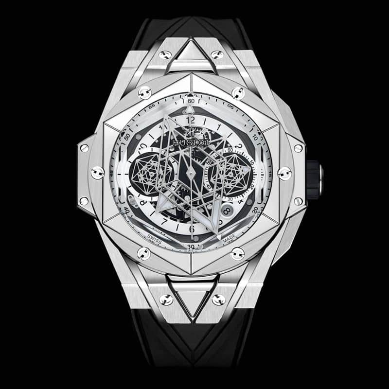 Hublot宇舶高仿手表全新BigBangSangBleuII刺青男士机械腕表正面图