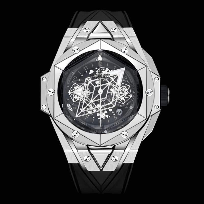 Hublot宇舶高仿手表全新BigBangSangBleuII刺青男士机械腕表正面图