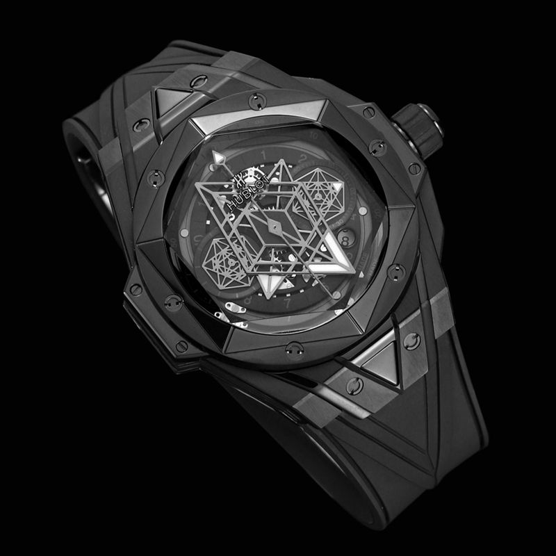 Hublot宇舶复刻手表全新BigBangSangBleuII刺青男士机械腕表正面图